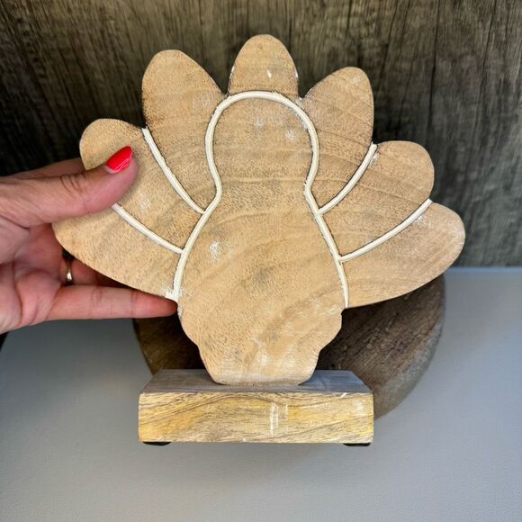 Rustic Turkey Thanksgiving Decor Mango Wood NEW FAST SHIP - Picture 6 of 6